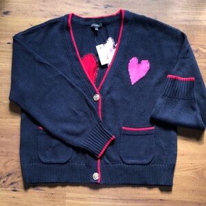 NWT Talbots heart cardigan cotton Size L